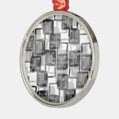 Einfarbige Quadrate Silbernes Ornament (Links)
