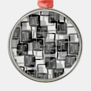 Einfarbige Quadrate Silbernes Ornament