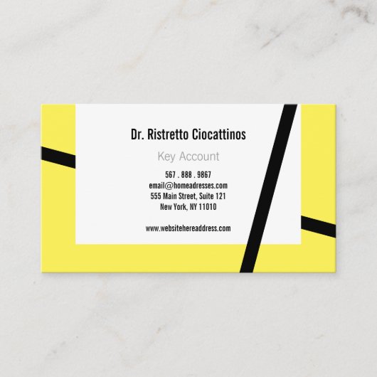 Einfarbige rote, gelbe schwarze Visitenkarte (Vorderseite)
