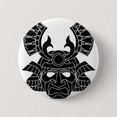 Einfarbige Samuraimaske Button (Vorderseite)