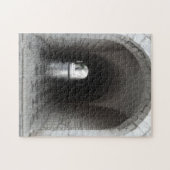 Einfarbige Schwarz-Weiß-Altstadt-Türe Kroatien Puzzle (Horizontal)