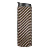 Einfarbige, schwarze und goldfarbene Streifenmuste Thermosbecher (Nach rechts gedreht)