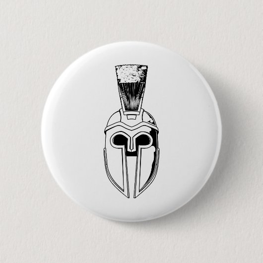 Einfarbige spartanische Sturzhelmillustration Button (Vorderseite)