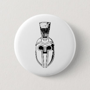 Einfarbige spartanische Sturzhelmillustration Button