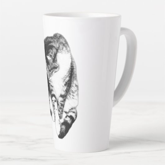 Einfarbige Tasse des Tabby Cat (Rechte Ecke)