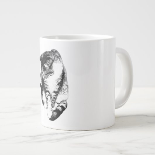 Einfarbige Tasse des Tabby Cat (Vorderseite Rechts)