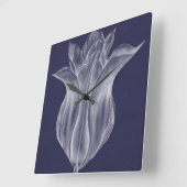 Einfarbige Tulpe III Quadratische Wanduhr (Winkel)