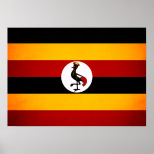 Einfarbige Uganda-Flagge Poster