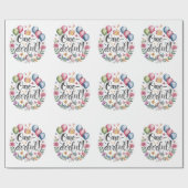 Einfärbige Wasserfarbe Einhorn Geburtstag Geschenkpapier (Flach)