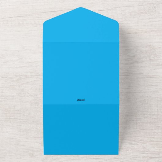 Einfarbiger Cyan-Blauer Hintergrund All In One Einladung (Außenbereich)