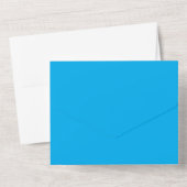 Einfarbiger Cyan-Blauer Hintergrund All In One Einladung (Rückseite)