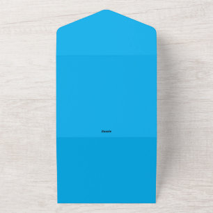 Einfarbiger Cyan-Blauer Hintergrund All In One Einladung