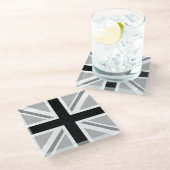 Einfarbiger Gewerkschafts-Flaggen-/Jack-Entwurf Glasuntersetzer (Schrägansicht)