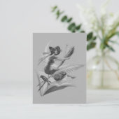 Einfarbiger Hexe-Raben-Halbmond-Mond Postkarte (Stehend Vorderseite)