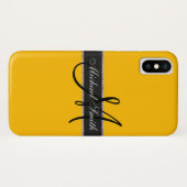 einfarbiger Hintergrund für Monogramm Case-Mate iPhone Hülle (Rückseite (Horizontal))