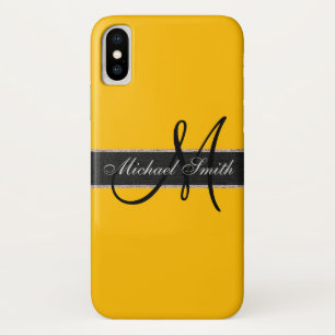 einfarbiger Hintergrund für Monogramm iPhone X Hülle