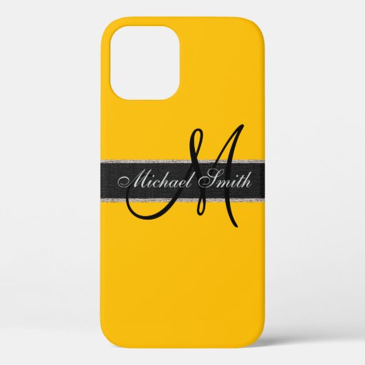 einfarbiger Hintergrund für Monogramm Case-Mate iPhone Hülle (Rückseite)