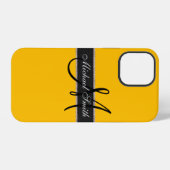 einfarbiger Hintergrund für Monogramm iPhone Hülle (Rückseite (Horizontal))