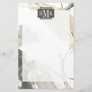 Einfarbiger Impuls des Monogramm- Briefpapier