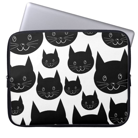 Einfarbiger Katzen-Entwurf Laptopschutzhülle (Vorderseite)