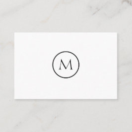 Einfarbiger Minimalistischer mit Monogramm weißer Visitenkarte