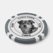 Einfarbiger Mischlingshund mit drei Textfeldern Pokerchips (Einzeln)