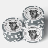 Einfarbiger Mischlingshund mit drei Textfeldern Pokerchips (Stapel)