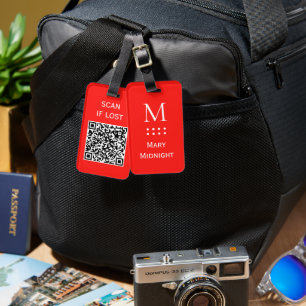 Einfarbiger QR-Code-Scan bei Verlust Candy Apple R Gepäckanhänger