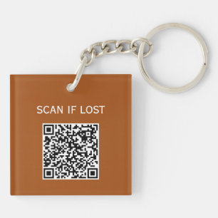 Einfarbiger QR-Code Scanne bei Verlust Roux Elegan Schlüsselanhänger