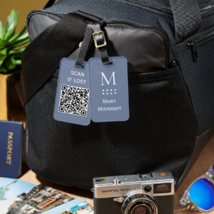 Einfarbiger QR-Code Scanne ihn, wenn verloren Past Gepäckanhänger