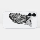 Einfarbiger Tabby-Cat-Fall iPhone 16 Hülle (Rückseite (Horizontal))