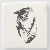 Einfarbiger Tabby-Cat-Untersetzer Steinuntersetzer (Vorderseite)