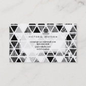 Einfarbiges abstraktes Blumendreieck-Patchwork Visitenkarte (Rückseite)