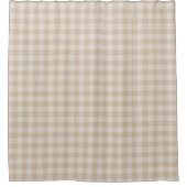 Einfarbiges Beige-Gingham-Karomuster Duschvorhang (Vorderseite)