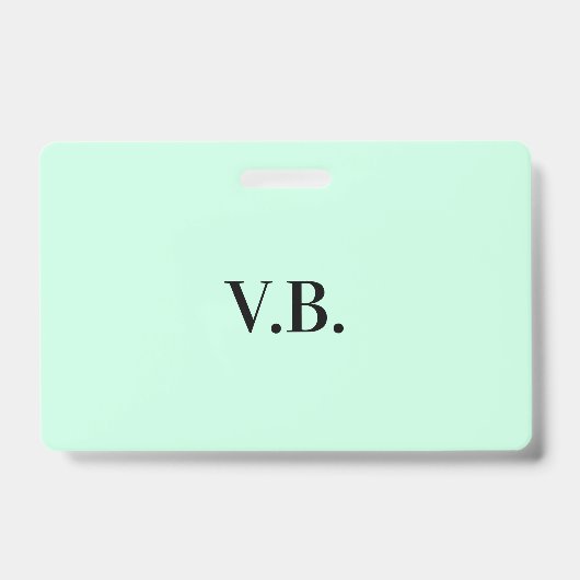 Einfarbiges Design mit Namens- oder Initialentext Ausweis (Vorderseite)