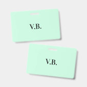 Einfarbiges Design mit Namens- oder Initialentext Ausweis (Vorder- & Rückseite)