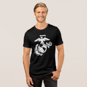 Einfarbiges EGA - weiß Tri-Blend Shirt (Vorderseite voll)