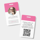 Einfarbiges Foto-ID-Abzeichen für moderne Beruflic Ausweis (Vorder- & Rückseite)