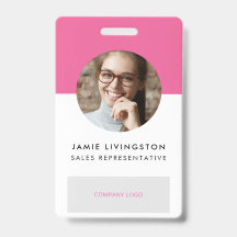 Einfarbiges Foto-ID-Abzeichen für moderne Beruflic