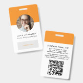 Einfarbiges Foto-ID-Abzeichen für moderne Beruflic Ausweis (Vorder- & Rückseite)