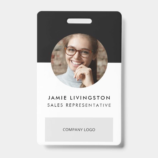 Einfarbiges Foto-ID-Abzeichen für moderne Beruflic Ausweis (Front)