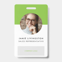 Einfarbiges Foto-ID-Abzeichen für moderne Beruflic