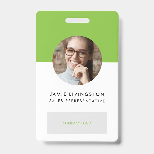 Einfarbiges Foto-ID-Abzeichen für moderne Beruflic Ausweis (Front)