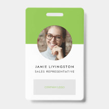 Einfarbiges Foto-ID-Abzeichen für moderne Beruflic