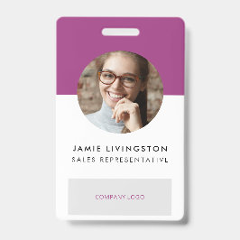 Einfarbiges Foto-ID-Abzeichen für moderne Beruflic Ausweis