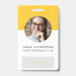 Einfarbiges Foto-ID-Abzeichen für moderne Beruflic Ausweis