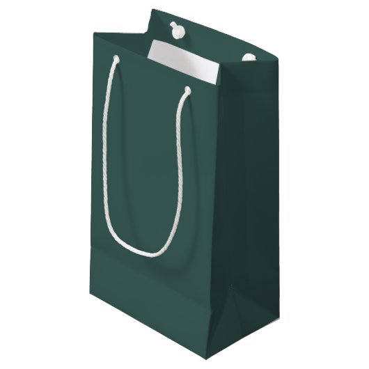 Einfarbiges Grau Türkis Kleine Geschenktüte (Vorderseite Schrägansicht)