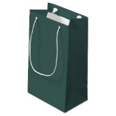 Einfarbiges Grau Türkis Kleine Geschenktüte (Rückseite Schrägansicht)