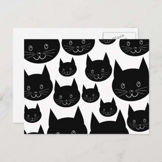 Einfarbiges Katzendesign. Postkarte (Vorne/Hinten)