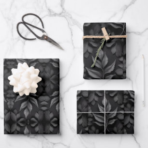 Einfarbiges Leaf Elegance Wrapping Paper Geschenkpapier Set